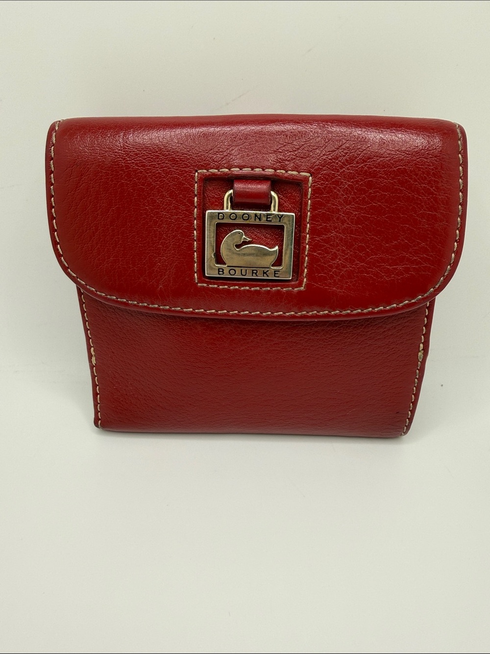 Dooney & Bourke Red Leather Small Flap Wallet